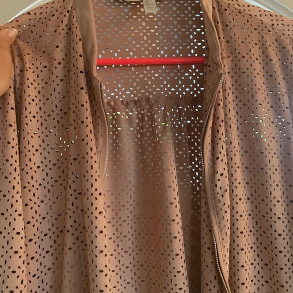 Cute microsuede pink jacket - large - Picture 6 of 6